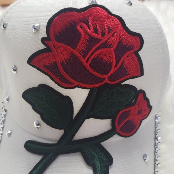 Bling & Roses White Baseball Cap - Picture 6 of 9